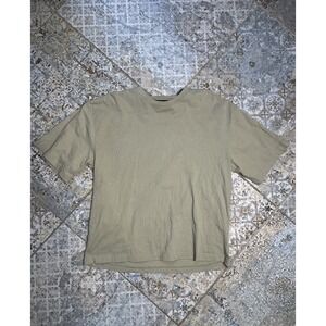 American Garage Graphic T-Shirt, Olive Green Short Sleeve Tee, Streetwear